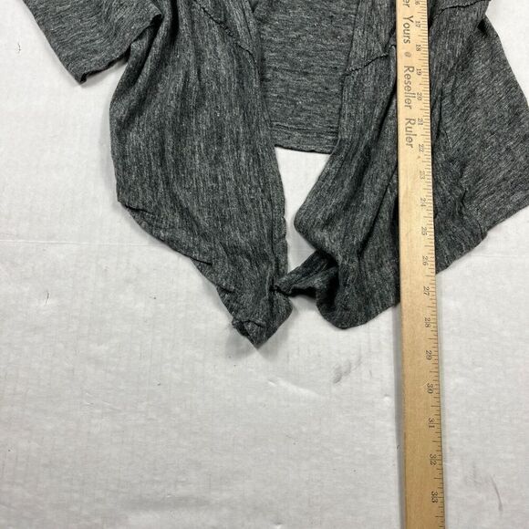 Artisan NY Linen Cardigan Gray Long Sleeve Draped Open Front Sweater SMALL * - Picture 7 of 11